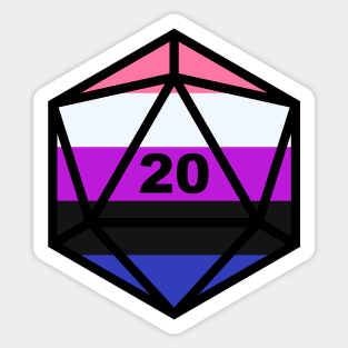 Pride D20: Genderfluid Sticker